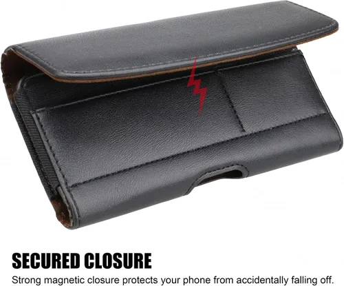 Miniatura 5 de Funda horizontal universal para teléfono celular con trabillas para cinturón y ranuras para tarjetas para teléfono móvil - XL
