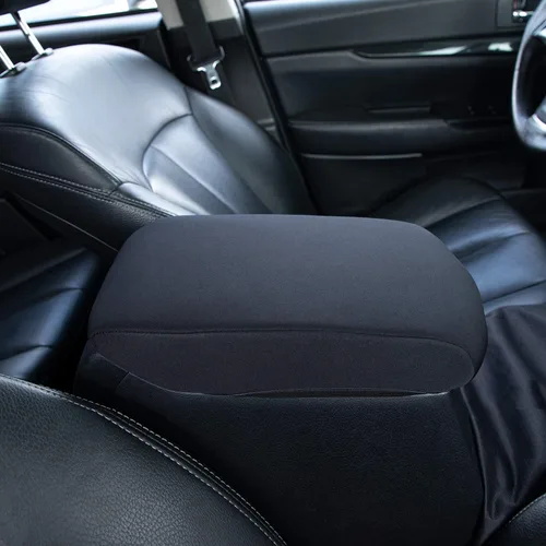 Miniatura 21 de AOMSAZTO Fundas para consola para 2008-2014 Toyota Highlander Fundas para reposabrazos para Toyota Highlander Negro con costuras negras