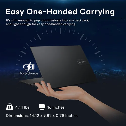 Miniatura 8 de ASUS Vivobook - Laptop WUXGA de 16 pulgadas, Intel i7-1355U, RAM DDR4 de 16 GB, gráficos Intel Iris Xe, almacenamiento de 1.5 TB