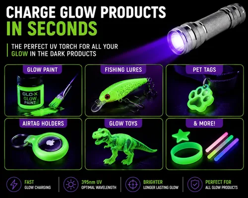 Miniatura 4 de GLO-X Pintura en aerosol que brilla en la oscuridad - Haz que las decoraciones de Halloween interiores y exteriores brillen con neón fluorescente