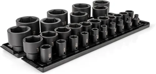 Miniatura 16 de TEKTON Juego de llaves de impacto de 6 puntos poco profundas de 1/2 pulgada con funda, 23 piezas (0.394-1.260 in) SID92322 Sólo herramienta