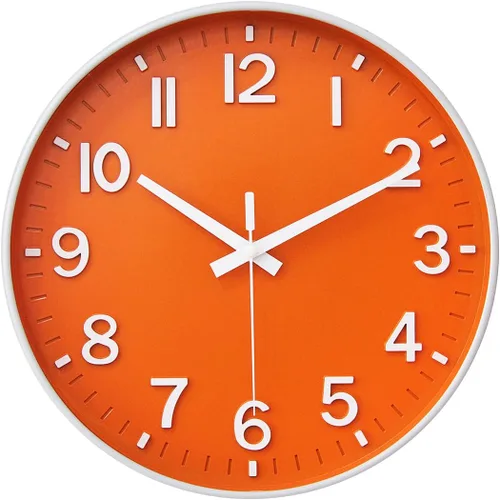 Miniatura 11 de HZDHCLH Reloj de pared de cuarzo moderno, funciona con pilas, 12 pulgadas, silencioso, sin tictac, números 3D, reloj redondo para pared, reloj
