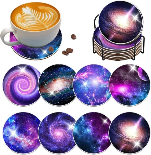 Miniatura 8 de 6 piezas de posavasos de pintura de diamante Posavasos de arte de diamante Pintura de arte de diamante de trasero de animal Regalo de arte
