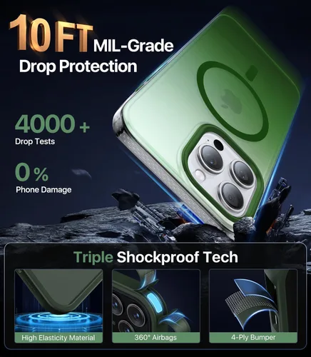 Miniatura 4 de Funda magnética diseñada para iPhone 13 Pro [compatible con Magsafe] [protección contra caídas de grado militar] Funda protectora a prueba de golpes