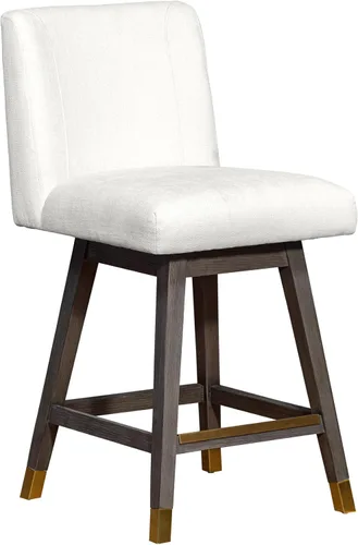 Miniatura 37 de Armen Living Sicily Modern Farmhouse Taburete giratorio de madera negra de 30 pulgadas de altura de asiento para encimera de isla de cocina en tela