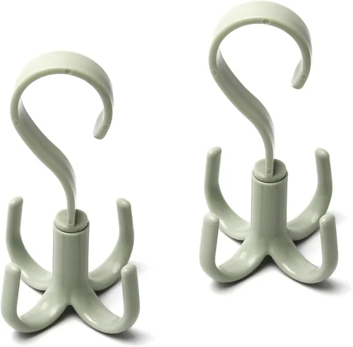 2 ganchos giratorios para cinturón de 360 grados, con 4 ganchos para secar toallas, brasieres, ropa, guantes, ropa de plástico, colgador de secado