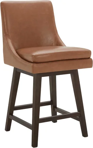 Miniatura 24 de CHITA Taburete de bar giratorio de altura de mostrador, taburete de bar tapizado, altura del asiento de 26.8 pulgadas de alto, tela en niebla