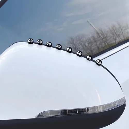 Miniatura 2 de Espejo Retrovisor de Coche Soot Sprite - 25 Piezas de Accesorios de Coche de Dibujos Animados Soot Sprites para la Decoración Interior del Coche