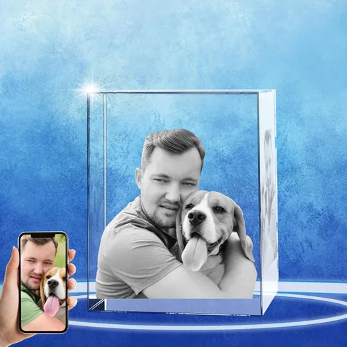 Miniatura 8 de Regalos conmemorativos personalizados para mascotas, marco de fotos de cristal 3D de perros o gatos, marco de fotos grabado con láser personalizado