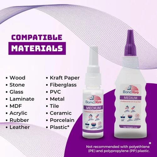 Miniatura 7 de Pegamento CA mediano de 2 onzas para carpintería, kit de superpegamento premium para torneado de madera con botellas adicionales, tapas