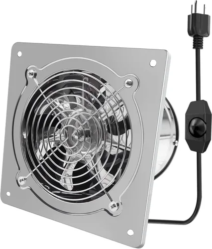 Ventilador de escape de 6 pulgadas con controlador de velocidad, ventilador de escape de cocina de 235 CFM con amortiguador, ventilador de Plata de