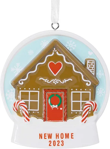 Hallmark Casa de pan de jengibre nuevo hogar 2023 adorno de Navidad, cerámica premium