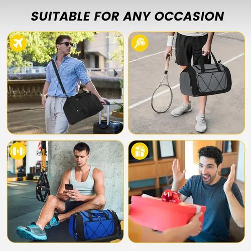 Miniatura 7 de Vorspack Bolsa de gimnasio para hombres Bolsa de lona de 151821 pulgadas para viajes, bolsa de lona ligera para artículos personales, bolsa