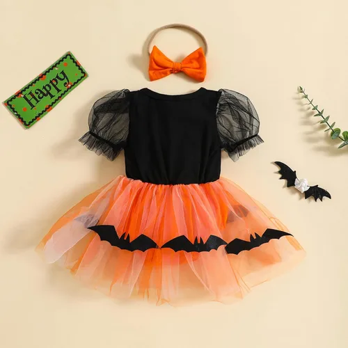 Miniatura 2 de Conjunto de 2 piezas para bebé recién nacida, con volantes, para Navidad, Halloween