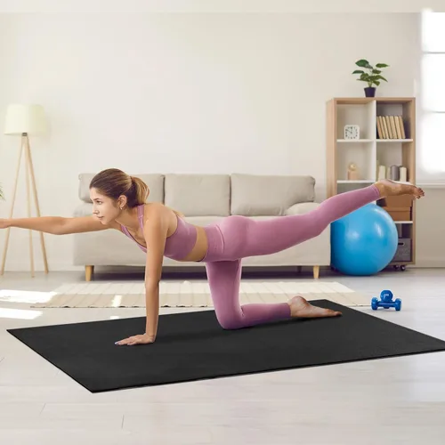 Miniatura 9 de VEVOR Large Exercise Mat, 12'x6'/10'x6'/9'x6'/8'x6'/8'x5'/7'x5'/6'x4' (7mm) Extra Thick, Non Slip High Density Premium Workout Mat, Exercise Yoga