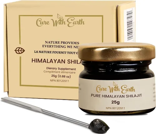 CWE - Resina Shilajit orgánica pura del Himalaya 0.88 oz | Probada para seguridad | Fuente natural de ácido fúlvico y oligominerales