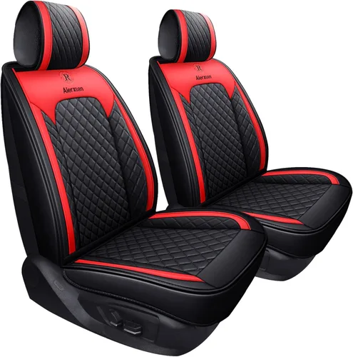 Miniatura 13 de 2 fundas de piel para asientos delanteros de automóvil, impermeables, acolchadas, ajuste universal