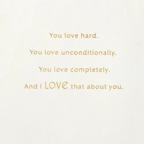 Miniatura 3 de Hallmark Tarjeta romántica para el día de la madre para esposa, novia o pareja (I Love the Way You Love) con letras arcoíris en blanco