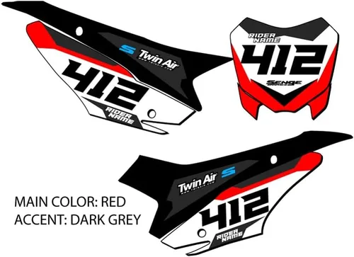 Miniatura 2 de Placas de Número MX Personalizadas SG63 para CRF 110 2013-2018 Senge Graphics Kit Compatible con Honda
