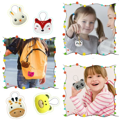 Miniatura 5 de XIPEGPA Juego de 30 juguetes de peluche de animales pequeños, llavero de juguete de peluche para recuerdos de fiesta, llavero adorno para bolsa