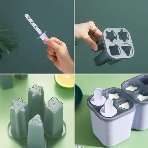 Miniatura 5 de HOMQUEN Moldes para paletas de hielo, 8 piezas, molde reutilizable para helado de fácil liberación para niños, moldes de paletas caseras de muchas