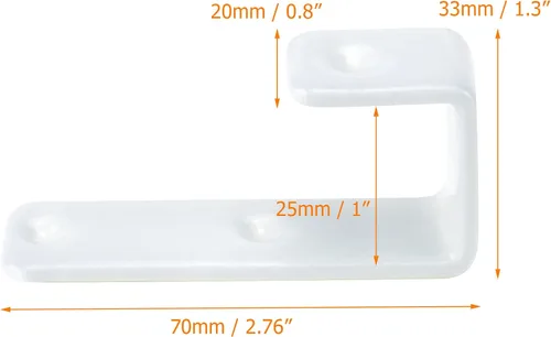Miniatura 2 de Coshar Soporte de gancho resistente recubierto de acero inoxidable con ganchos en J de 1 pulgada para litera interior de 1 pulgada, accesorios