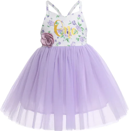 Vestido de cumpleaños de 1.º y 2º cumpleaños para niñas pequeñas, vestido de tutú de tul floral bohemio con diadema de flores para sesión de fotos