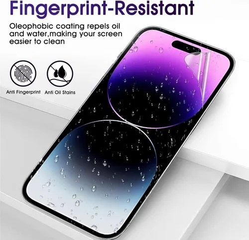 Miniatura 6 de Paquete de 3 protectores de pantalla de TPU para iPhone 15 Pro Max, película de hidrogel transparente HD transparente suave y flexible compatible
