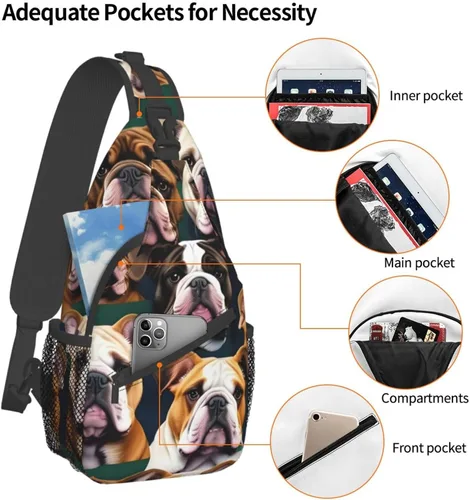 Miniatura 4 de Lindo Husky Print Sling Bag Crossbody Sling Mochila Viaje Senderismo Bolsas de Pecho para Mujeres Hombres