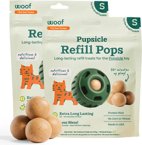Miniatura 15 de Recargas de paleta para cachorros WOOF, deliciosas golosinas para perros de larga duración, recargas de paleta para perros pre-hechas, ingredientes