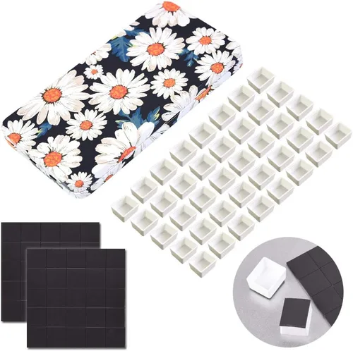 Miniatura 2 de Caja de lámina de viaje para paleta de acuarelas con 40 recipientes vacíos con tira de imán Margarita
