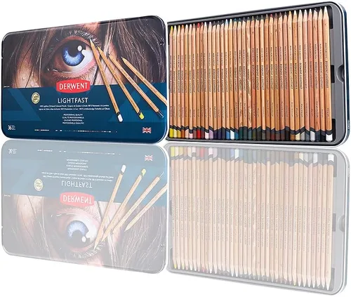 Miniatura 9 de Derwent Lápices de colores resistentes a la luz 24 lápices en caja metálica, juego de 24, núcleo de 4mm de ancho, 100% resistente a la luz, a base