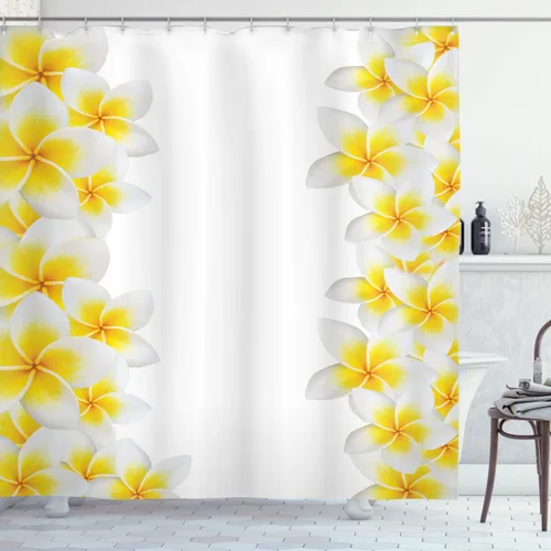 Miniatura 34 de set de cortina para baño decorativa de tela de poliéster con ganchos