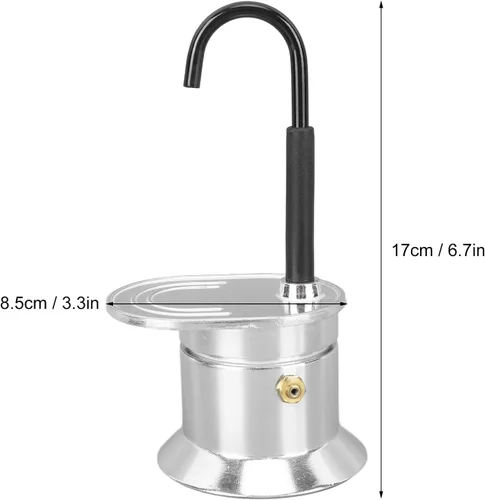 Miniatura 8 de Diydeg Olla de un solo tubo, 1 taza de aleación de aluminio de 1.7 fl oz, cafetera italiana, cafetera clásica para estufa, olla exprés para café