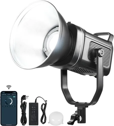 Miniatura 10 de GVM - Kit de luz de video RGB de 150 W, 2700 K ~ 7500 K, luz de video LED bicolor, kit de iluminación de estudio de fotografía con linterna softbox