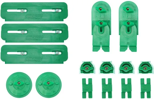 MICROJIG Kit de sujeción CNC MatchFit, Abrazaderas de sujeción para carpintería, CN-P1234K11, Juego de 11 piezas, Verde