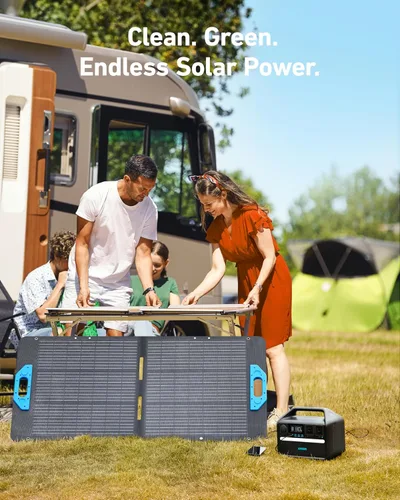 Miniatura 2 de Anker Generador solar 535, potencia de 512 Wh con panel solar de 100 W, estación de energía con LiFePO4, 4 salidas de CA de 110 V, salida USB-C PD
