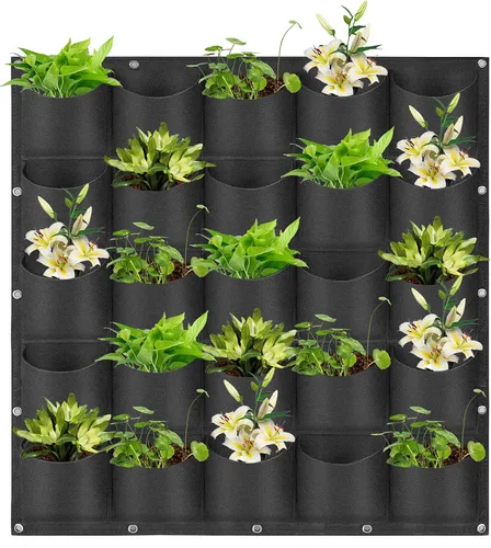 Miniatura 10 de Bolsas de cultivo colgantes para plantar, 9 bolsillos para colgar en la pared, bolsa de cultivo vertical para jardín interior y exterior, contenedor