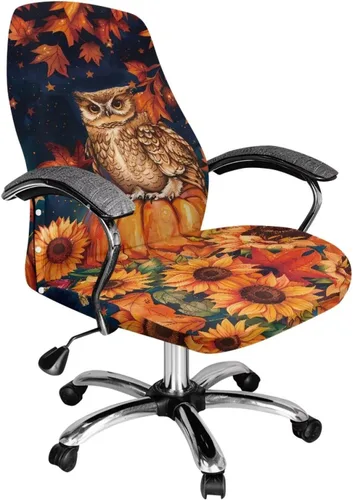 Miniatura 38 de Funda para silla de oficina de gato negro con brazos, elástica, a prueba de mascotas, antideslizante, todo en uno, decoración de escritorio de gato