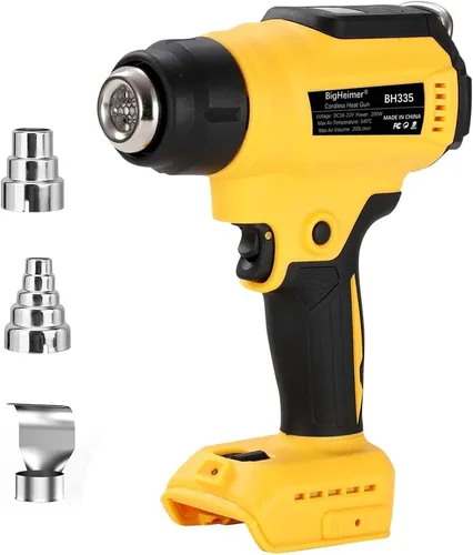 Pistola de calor inalámbrica para batería DeWalt de 20 V, pistola de aire caliente de 350 W con control de temperatura LCD digital