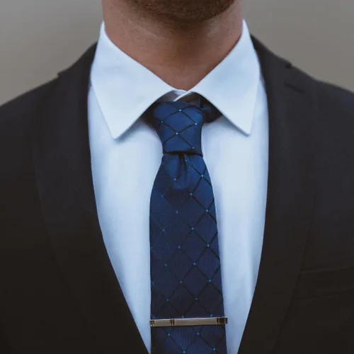 Miniatura 6 de Juego de corbatas para hombre con gemelos cuadrados de bolsillo y clip de corbata pañuelo en caja de regalo para bodas y negocios