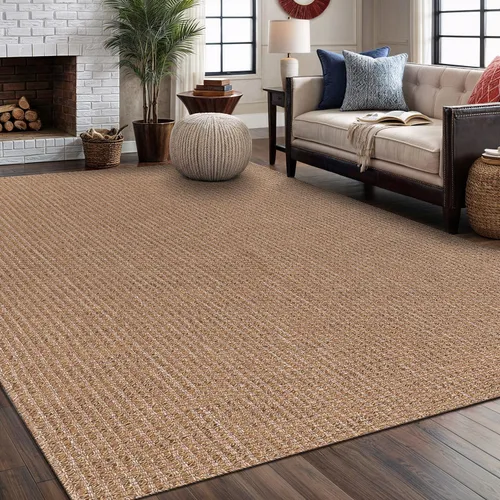 Miniatura 26 de Tapete de Puerta de Yute Fácil 2x3 Pies Interior Exterior Alfombras Naturales Alfombra de Fibra Sólida Alfombra de Área Tejida Boho Fácil de Limpiar