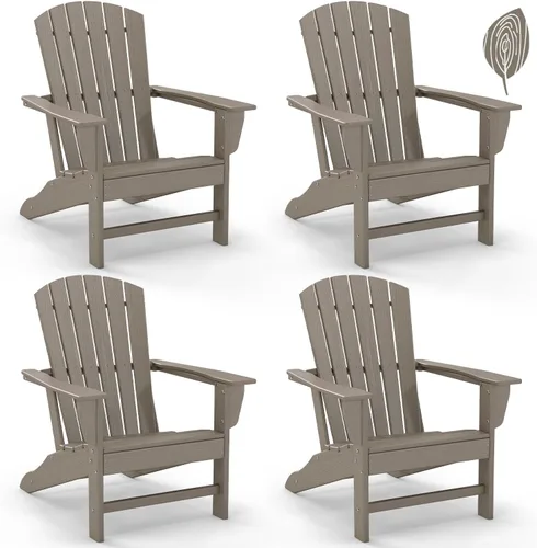 Miniatura 10 de GREENVINES Juego de 4 sillas Adirondack Plástico de polietileno de alta densidad Silla para hoguera de gran tamaño Todo tipo de clima Aqua