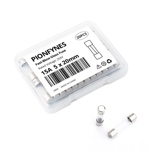 Miniatura 19 de (Paquete de 20) Fusible de soplado rápido de 0.5 A, fusibles de vidrio de 0.5 amperios 250 V, 0.2 x 0.78 pulgadas/0.197 x 0.787 in (0.5 amperios)