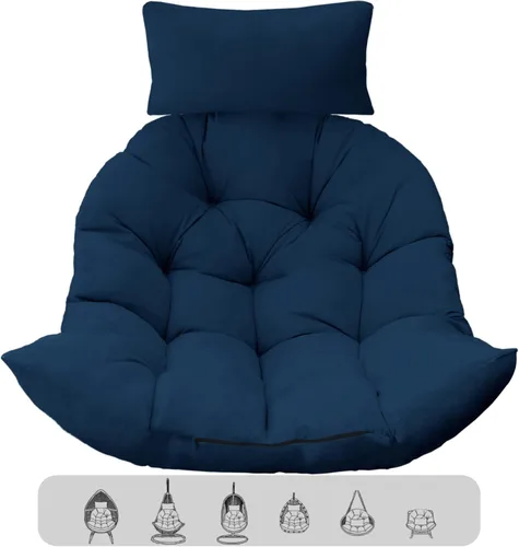 Miniatura 9 de Cojín colgante para silla de huevo, cojines suaves en forma de U para silla columpio (solo cojín)