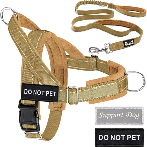 Miniatura 9 de Lukovee Arnés para perro sin tirones y correa - Arnés de chaleco para perros resistente con acolchado suave para perros medianos y grandes, arnés