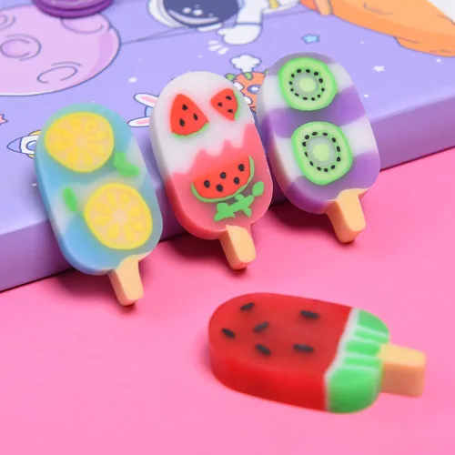 Miniatura 7 de DOMG 16 piezas de borradores de helado en forma de fruta para niños, divertidos borradores de comida para recompensas de aula y recuerdos de fiesta