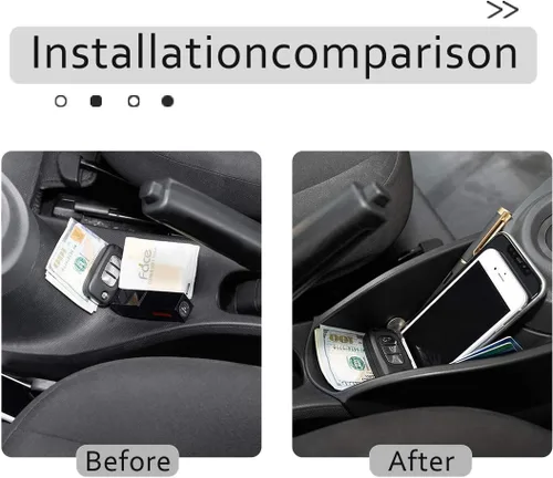 Miniatura 2 de Reposabrazos de plástico ABS Consola central Freno de mano Caja de almacenamiento Guante Teléfono Bandeja Organizadores para Mercedes Benz Smart 453