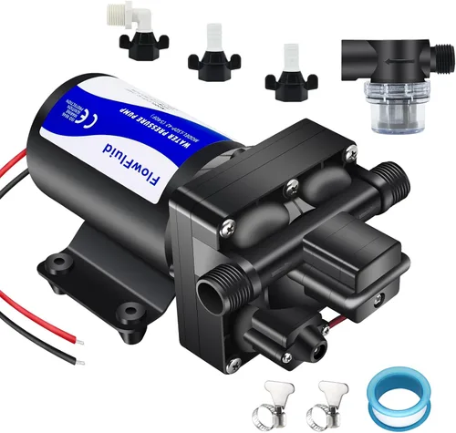 Miniatura 8 de Bomba de Aumento de Presión de Agua con Diafragma 110V AC para Casa, Bomba de Transferencia de Agua Dulce de 45PSI 4GPM con Enchufe, Bomba de Agua