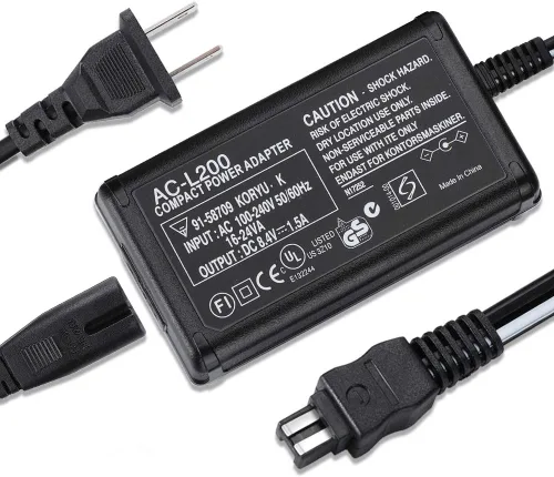 Miniatura 8 de Cargador adaptador de CA compatible con Sony Handycam HDR-CX190, HDR-CX220, HDR-CX230, HDR-CX330, HDR-HC3, HC5, HC7, HC9, DCR-HC20, HC21, HC26